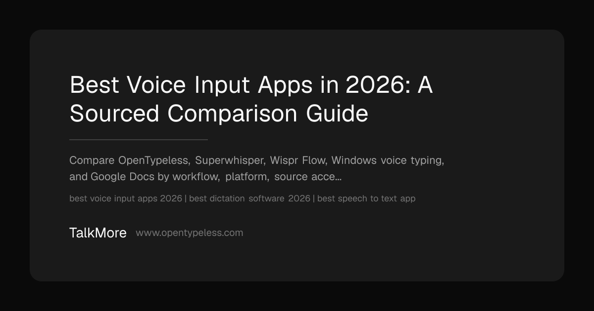 Best Voice Input Apps in 2026: Ranked and Compared | OpenTypeless