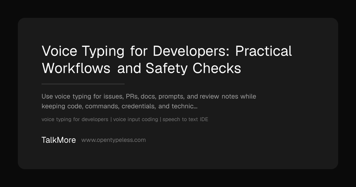 Voice Typing for Developers: Speed Up Your Workflow with AI Voice Input ...