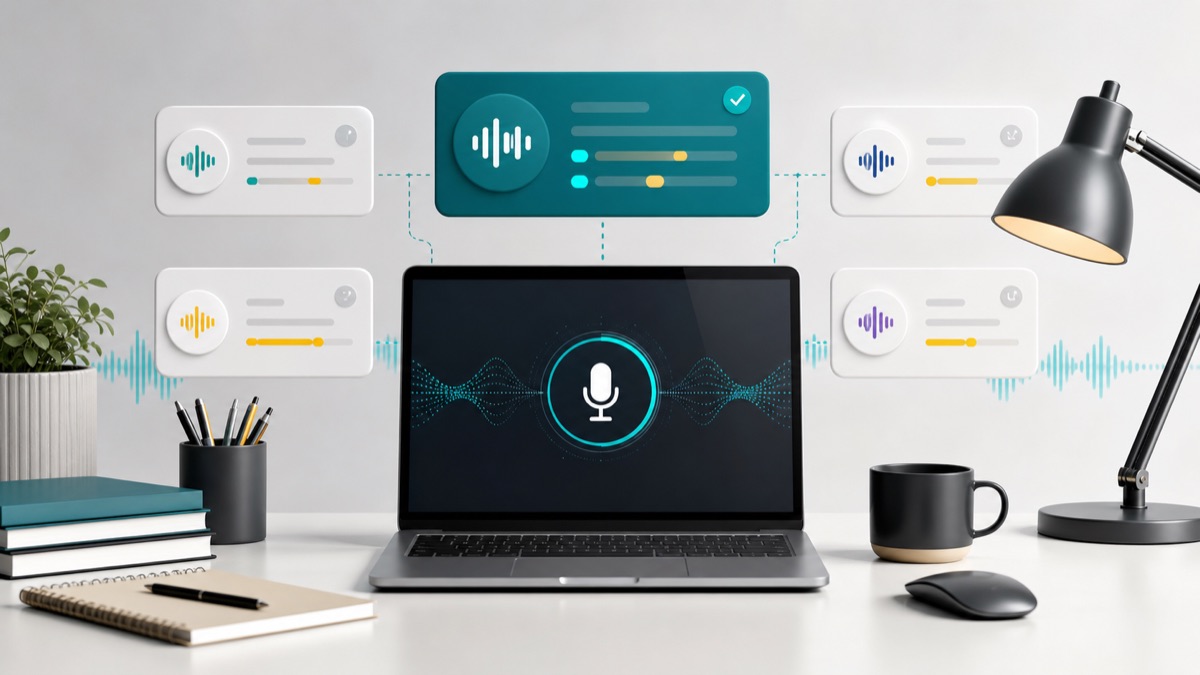 Konzeptbild für Desktop-Spracheingabe-Apps und Desktop-Spracheingabe